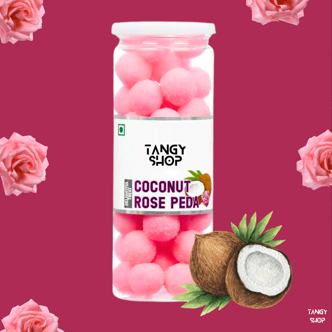 Coconut Rose Peda | 200g | Tangy Shop - TANGY SHOP